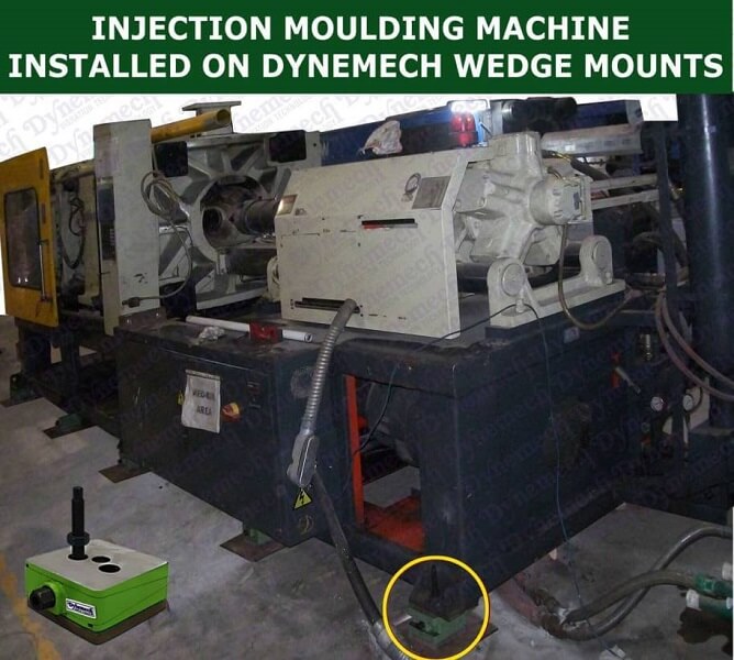 Injection Molding Machine installed on Anti Vibration Machine Mounts 