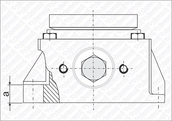 Front View - Machinery Mounts for precision leveling with Anchor Bolts