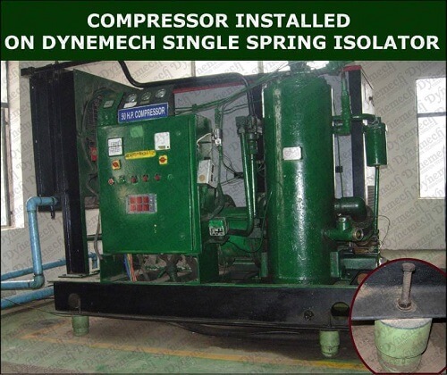 Dynemech Vibration Control Compressor Single Spring Isolator with Viscous Damping