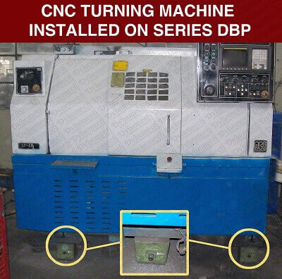 CNC Turning Center on Machine Height Raiser Mounts