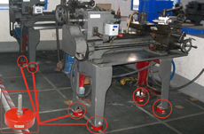 Lathe Machine on Dynemech DLK Series Mount